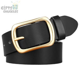 Black Genuine Leather Men's Belt