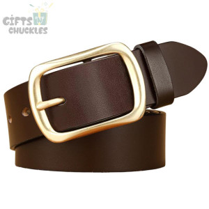 Dark Brown Genuine Leather Men's Belt